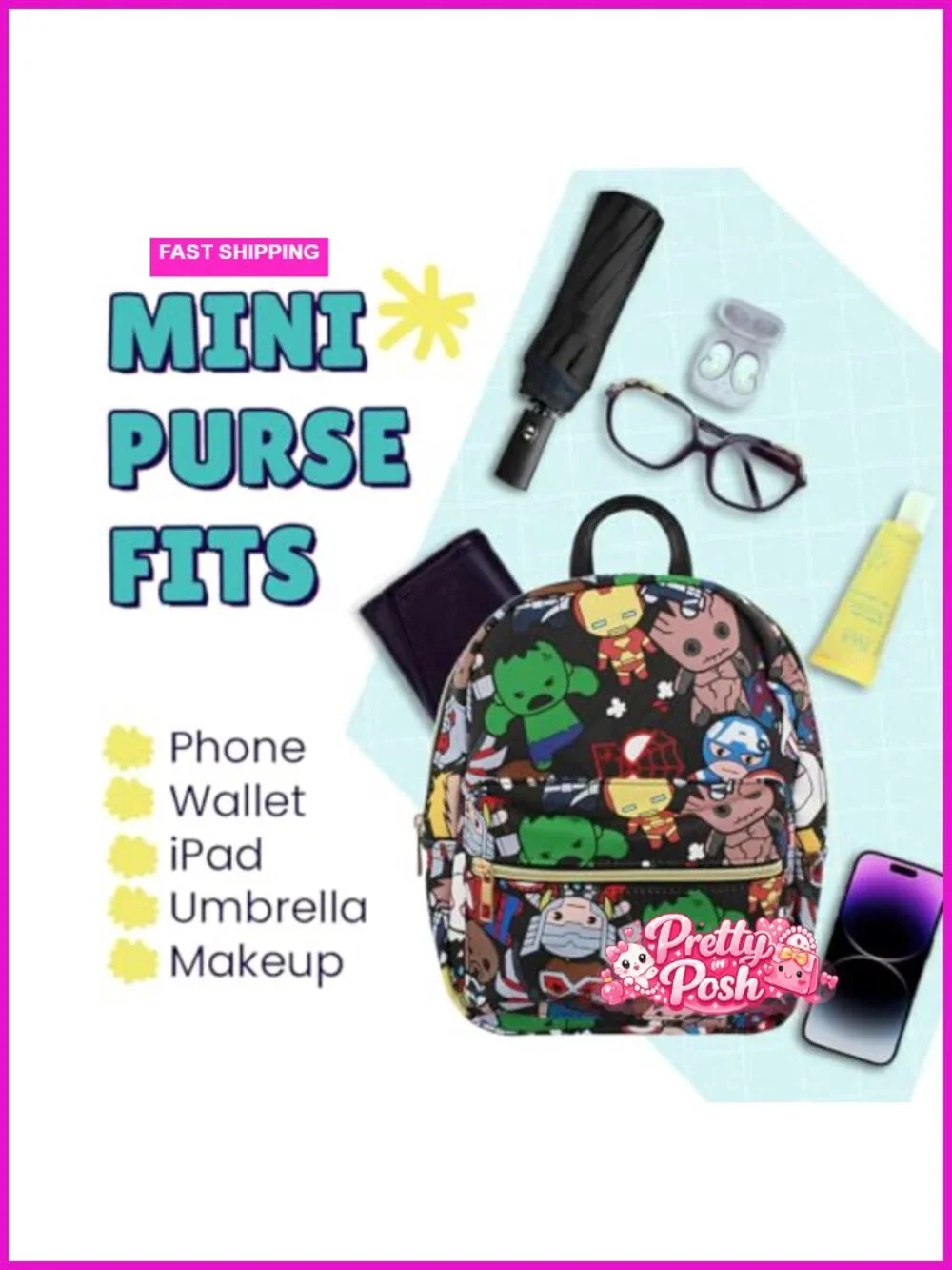 Mini PU Leather Backpack Purse with Adjustable Straps